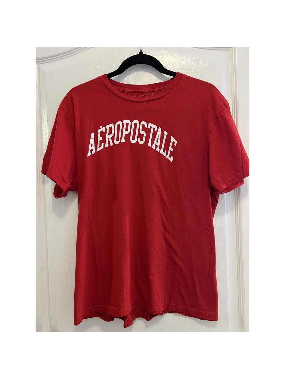 Aeropostale Red Short Sleeve Cotton T-Shirt Size L